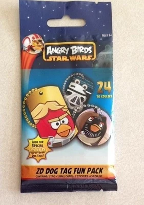 $4.95 • Buy Angry Birds Star Wars 2D Dog Tag Fun Pack Factory Sealed New W/ Stickers & List