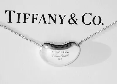 Tiffany & Co. Elsa Peretti Sterling Silver Large Bean Pendant 18  Necklace • $259.99