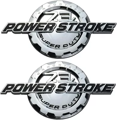 2pcs Chrome 7.3L Power Stroke Super Duty Logo Side Fender Emblems 3D Badge • $24.99