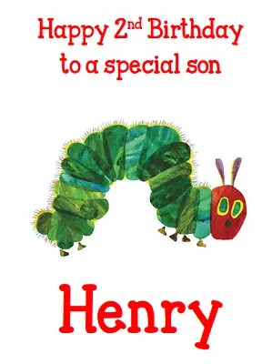 £1.99 • Buy Personalised Greetings Card Birthday Party The Very Hungry Caterpillar 1st 2nd 3