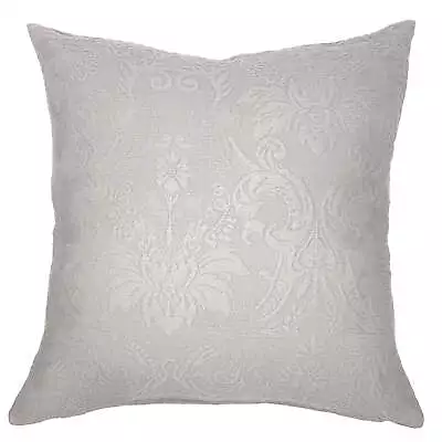 Gray Vintage Floral Matelasse Throw Pillow Cover 22x22 • $34