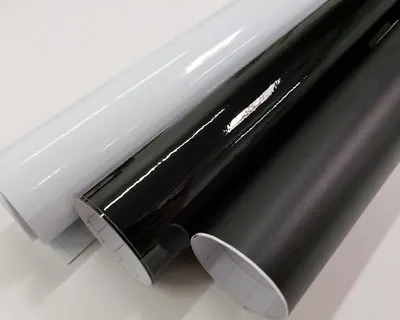 Gloss Matte Black White 12  INCH Wide Vinyl Car Wrap Film Decal Sticker Roll • $10