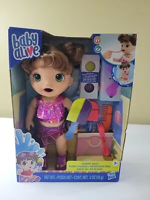 $29.95 • Buy Baby Alive Sunshine Snacks Summer Themed Waterplay Doll & Accessories  NEW