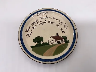 Longpark Pottery - Torquay Ware - Teapot Stand - Hornsea -  Scandy With Motto • £22.50
