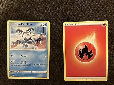 Pokémon FUSION STRIKE Bundle! Mr. Mime Card 034/163 PLUS Red Energy Card NM • $2.99