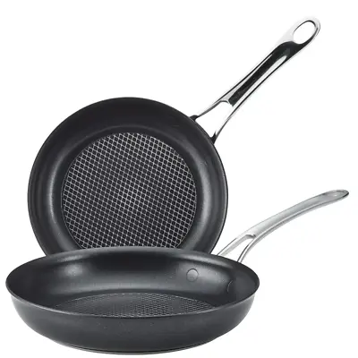 Anolon X Hybrid Nonstick Induction Frying Pan Twin Pack Set 2-Piece Charcoal G • $178.33