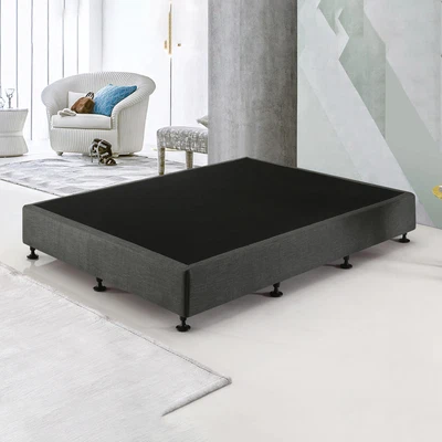 $456.75 • Buy Palermo Queen Ensemble Bed Base Platinum Graphite Linen Fabric