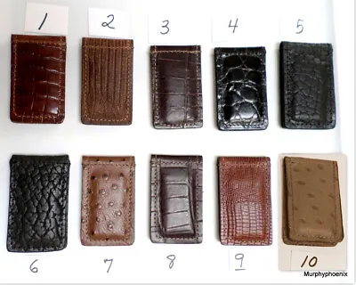 Genuine Leather Textured Magnetic Money Clip Choose One MADE IN USA #115 • $8.50