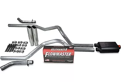 Chevy GMC 1500 96-99 2.5  Dual Exhaust Kit Flowmaster Super 40 Clamp Tip Corner • $365.99