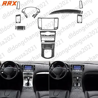 24Pcs Real Carbon Fiber Full Interior Kit Dash Trim For Infiniti G35 G37 2007-13 • $85.99