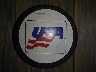 Vintage USA Hockey Team Official Olympic Puck American Flag Vegum Made Slovakia • $7.99