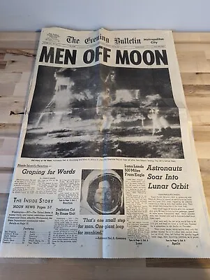 Men Off Moon Newspaper- The Evening Bulletin- Providence RI- July 21 1969 • $20