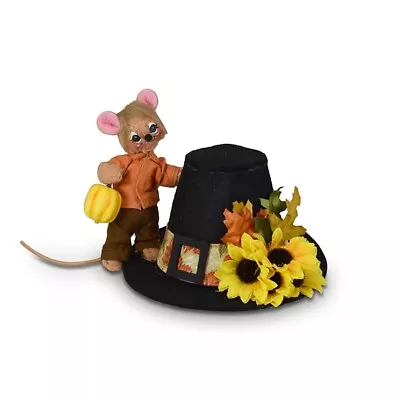 2022 ANNALEE ~ Thanksgiving ~ 3  ~  Pilgrim Hat Mouse  ~ #360322 ~ NWT • $21.50