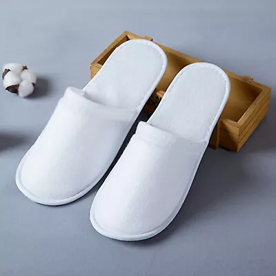 10 Pairs Spa Hotel Guest Slippers Toe Towelling Disposable Terry Style • £8.39