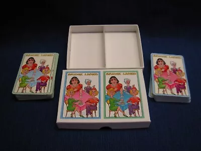 2 Decks Vtg Playing Cards Respect Your Elders Bridge Rummy Canasta Vegas Ladies • $8.99