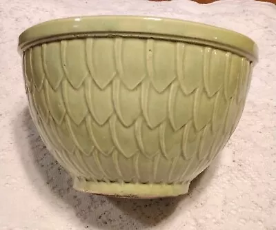 Vintage McCoy Green Chartreuse Fish Scale Pattern Mixing Bowl 9   • $28