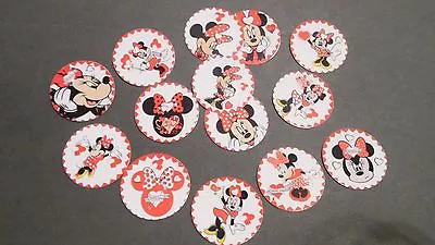 Pre Cut One Inch Bottle Cap Images RED MINNIE MOUSE Cartoon Free Shipping • $2.40