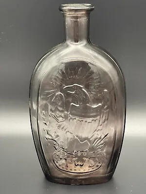 Vintage Franklin TWD Amethyst Glass Bottle Schooner/Eagle With Shield 1960-1970 • $8.99