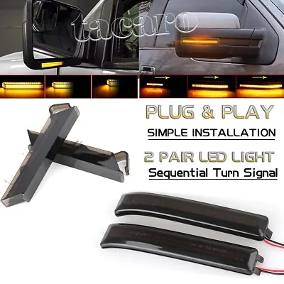 4X Sequential Turn Signal LED Side Mirror Lights Amber For Ford F-150 2009-2014 • $32.55