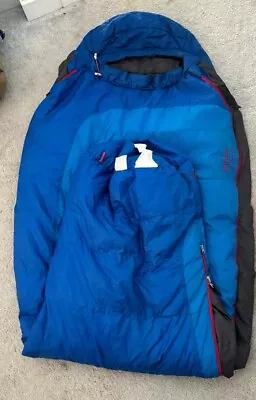 Marmot Sleeping Bag Trestles Large Blue 15 Degree Lined Insulated Zip Spirafil • $16.50