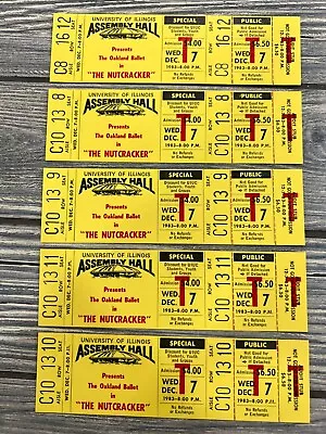 Vintage The Oakland Ballet In The Nutcracker 1983 Lot Of 5 Ticket Stub Unused • $77.99