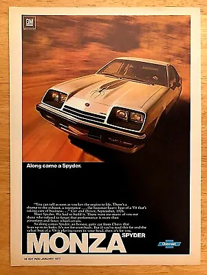 $8.89 • Buy 1977 Chevy Monza Spyder V8—vintage Chevrolet Advertisement Ad