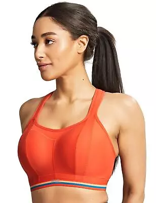 Panache Non-Wired Sports 7341 Wirefree Racerback Sports Bras Sunrise Orange • £36