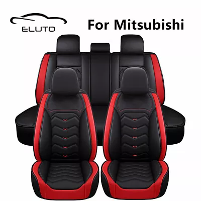 $85.99 • Buy For Mitsubishi 5 Seater For Car PU Leather Seat Covers Cushion Pad Mat Protector