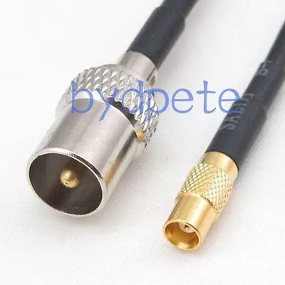 30cm MCX Female Jack To TV Male Plug RF Antenna Coaxial RG174 Black Cable 12inch • $4.50