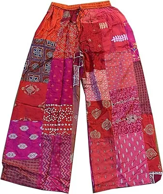 Purple Harem Pants For Women Patchwork Yoga Boho Palazzo Maternity PJ Clothing • $22.49