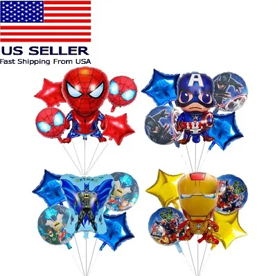 $9.99 • Buy 4 Sets Of Superheros Foil Balloons For Kids Birthday Party Decoration (20 Pcs)