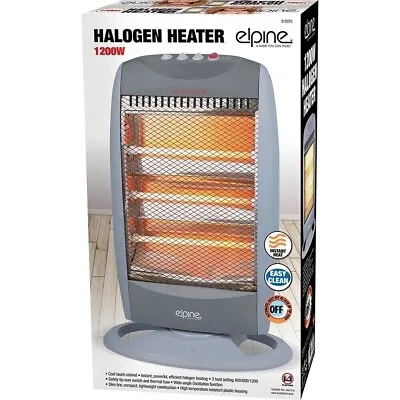 1200W Halogen Heater 3 Heat Settings Portable 3Bar Quartz Efficient And Compact • £25.99