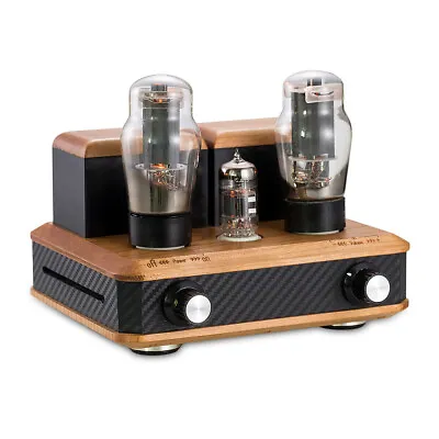Mini 6P3P Vacuum Tube Amplifier Wood Stereo Audio Class A Single-ended Amp 5W×2 • $290.99