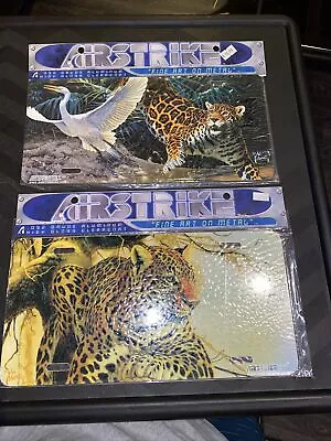 Lot 2 AIRSTRIKE Aluminum Al Agnew Leopard Wildlife LICENSE PLATE Vanity Car Tag • $14.99