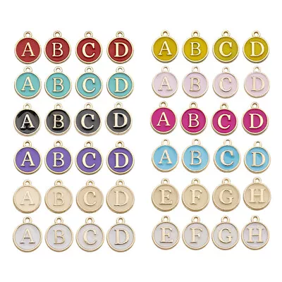 26Pcs Letter Charms Enamel Alphabet Pendant Initial A-Z 2 Sided Jewellery Making • £3.79