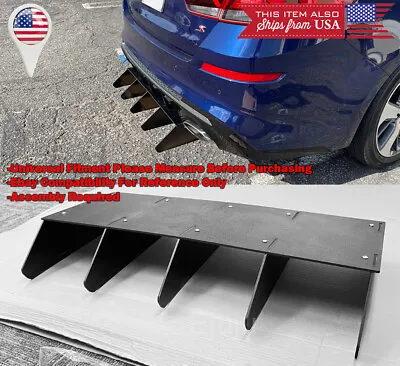 32  X 12  Aggressive Rear Diffuser Splitter 5 Shark Fin Winglet Fit Subaru Mazda • $79.97