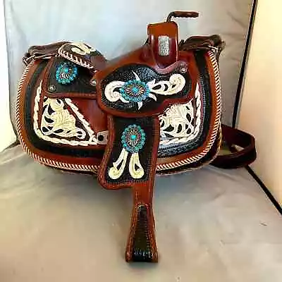 Mustang Western Saddle Purse Handmade In USA By JohnPaul Leatherworks NWOT • $1750