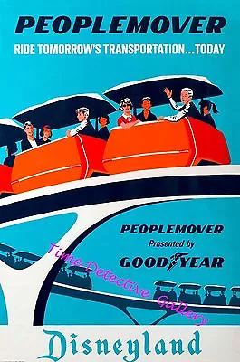 Vintage People Mover Monorail Disneyland Poster - Available In 5 Sizes • $17.50