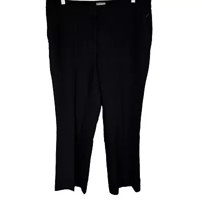 Vince Camuto Women's Parisian Crepe Straight-Leg Pants Solid Rich Black Size 16 • $25