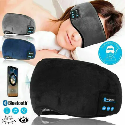 Bluetooth Sleep Wireless Eye Mask Headset Headphones Earphones Sleeping Headband • £6.49