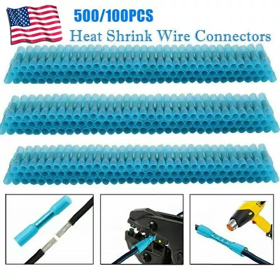 500/100x Heat Shrink But Connector Waterproof Electrical Wire Marine Butt Splice • $12