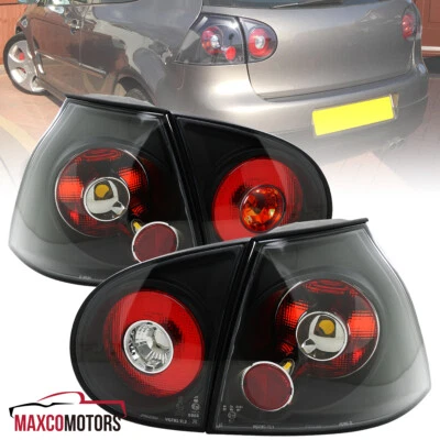 $98.49 • Buy Black Tail Lights Fits 2006-2009 Volkswagen Golf GTI MK5 Brake Lamps Left+Right
