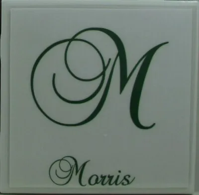 Natural Stone Ceramic Tile Coasters - Set Of 1 - Monogram 1(Buy 3 Get 1 Free) A • $8.50