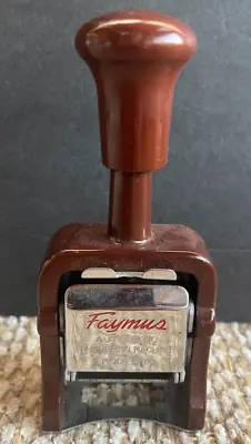 Faymus Numbering Machine Vintage Model A 6 Numbers Metal Automatic • $13.50