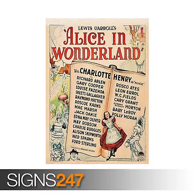 £3.95 • Buy LEWIS CARROLLS ALICE IN WONDERLAND (ZZ283) MOVIE POSTER Photo Poster Print Art