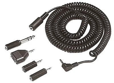 3.5mm Coiled Stereo Jack Extension/Splitter/6.35/Mono/2.5mm Adapters - 6 Meters • £3.99