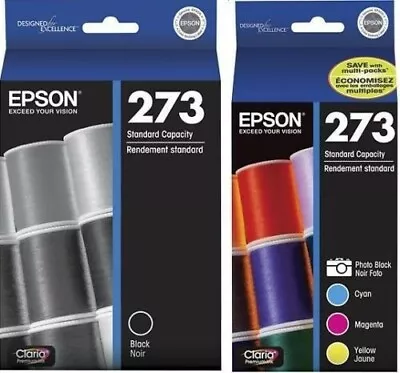 SET Of 5 New Genuine SEALED BAG Epson 273 Inkjet Cartridges ALL COLORS • $24