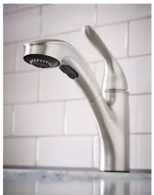 Moen Brecklyn 1-Handle Pull-Out Sprayer Kitchen Faucet W/Power Clean Spot  • $26