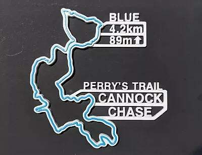 Trail Map - Cannock Chase Blue Route (MTB Ebike Cycling Wall Art) • £8.50