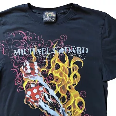 Michael Godard Graphic Tee Medium Poker Flame Dice Casino Crewneck T Shirt • $22.77